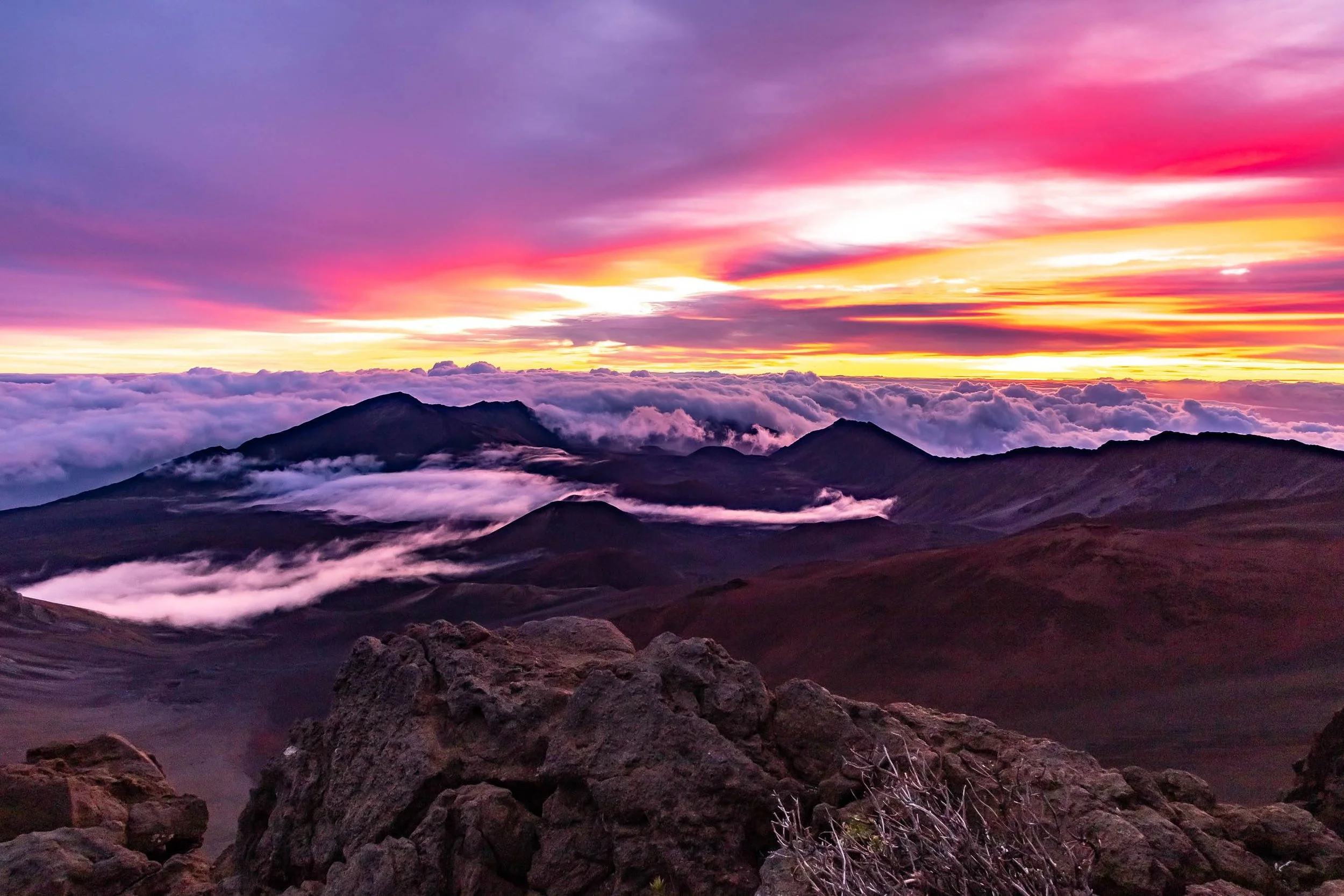 Sunrise above the clouds at Haleakala Crater, Maui